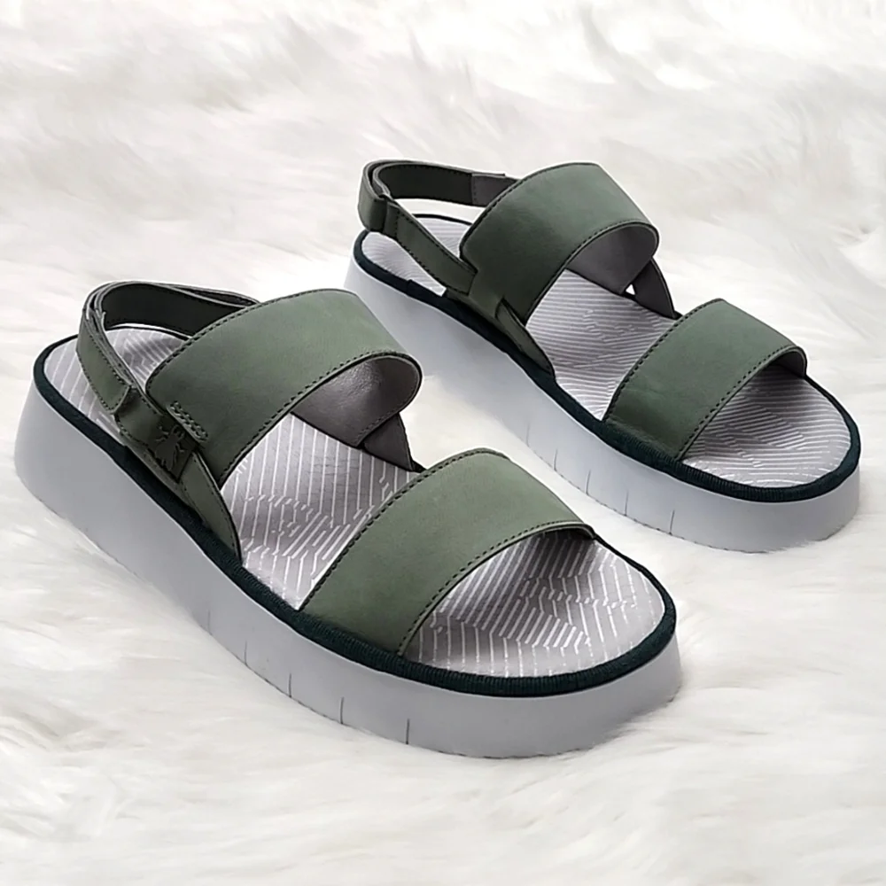 Fly London CURA318FLY Cupido Jade Green Sling-Back Sandals